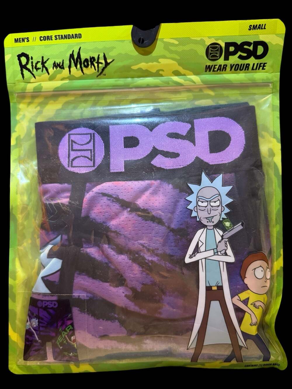 PSD Rick and Morty Fear Hole Men's Boxer Briefs Size Small